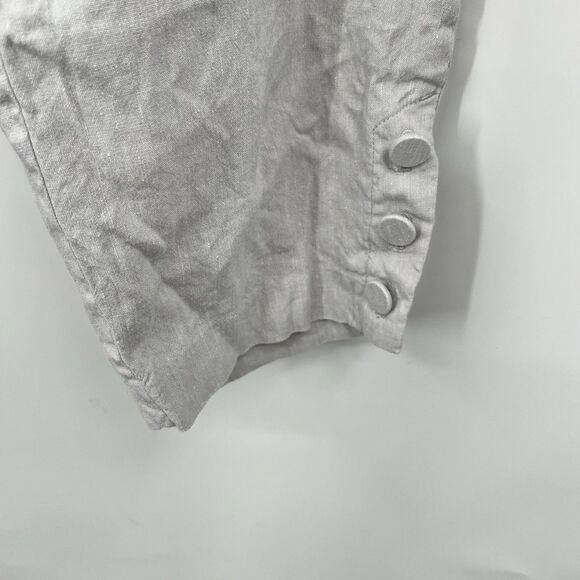 J. Jill Linen Stretch Cropped Pants XL Gray Lagenlook Boho Festival Relaxed - Picture 2 of 11